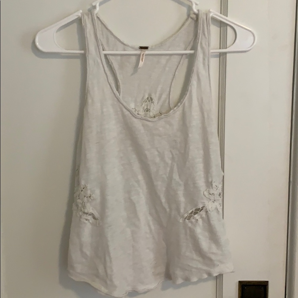 Free People patterned tank top, white